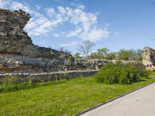 Ruins of Roman fortifications in a town of Hisarya, Bulgaria