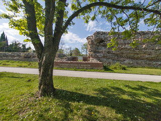 Fototapeta premium Ruins of Roman fortifications in a town of Hisarya, Bulgaria
