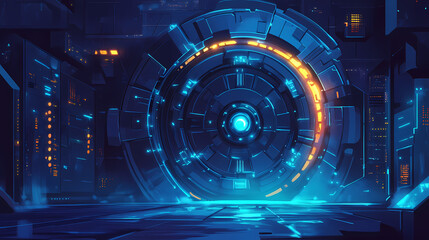 Obraz premium high tech digital vault