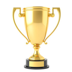 Golden Trophy, Achievement Symbol, Award, Recognition. Polished, Gold Plated, And Ready For Your Text. A 3d Render Trophy Isolated For Easy Use. Celebrate Success.