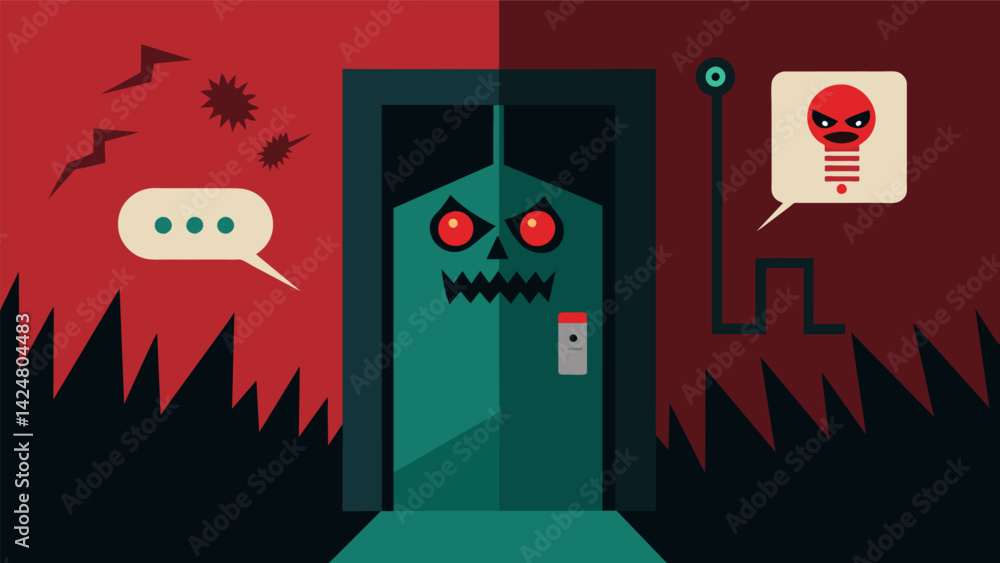 Aufkleber a distorted voice comes through the elevators intercom whispering cryptic and unsettling messages th
