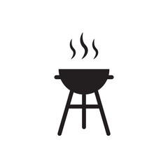 BBQ grill icon. Grid cooking symbol. Steam heat shape. Vector picnic object.