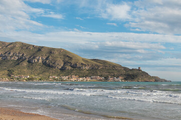 Panoramic view of La Azoh&iacute;a over the Mediterranean Sea in summer. Summer time