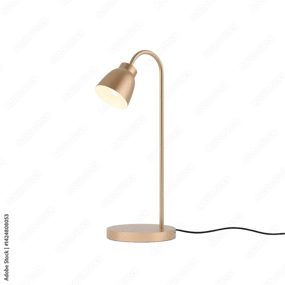 Aufkleber Minimalist Desk Lamp Design, Elegant And Simple 3d Rendering. Modern Table Lamp Illustration, Studio Shot On White Background. Stylish Lighting Fixture, Perfect For Interior Design Visuals.