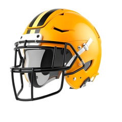 Naklejka premium Football Helmet Design, Protective Headgear Render, Sport Safety Equipment. Isolated Rendering For Team Sports, Football Defense, And Athlete Protection. Realistic 3d Design Of A High-performance