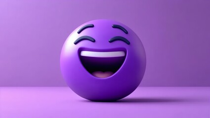 Fototapeta premium Purple Laughing Emoji