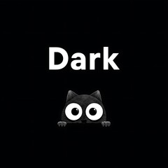 Clean minimalist DARK logo with cat peeking design