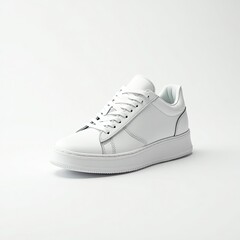 Stylish white sneakers on a clean background, showcasing their modern design.