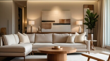 Elegant Neutral Living Room - Teams background