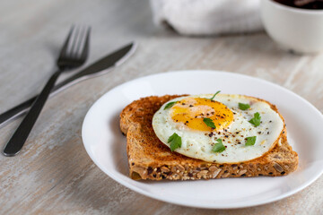 fried egg and toast