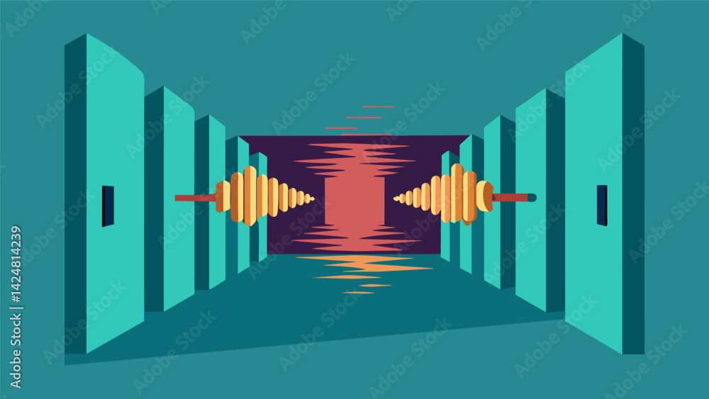 Aufkleber an animated gif of a sound wave bouncing off multiple walls growing in intensity and volume symboliz