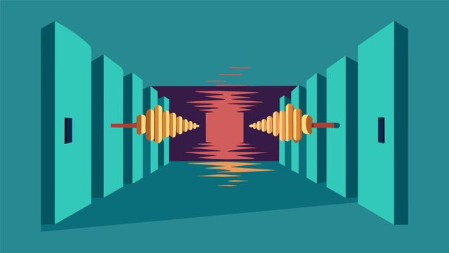 An animated GIF of a sound wave bouncing off multiple walls growing in intensity and volume symbolizing how ideas can be amplified within an echo.