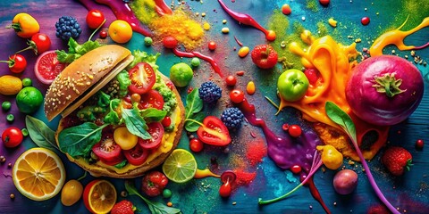 Obraz premium Abstract Food Art: Emotional Culinary Expressions - Stock Photo