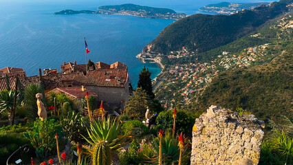 Exotic garden Jardin Exotique d'Eze in the village of Eze Provence, Alps, Cote d'Azur France February 27, 2025