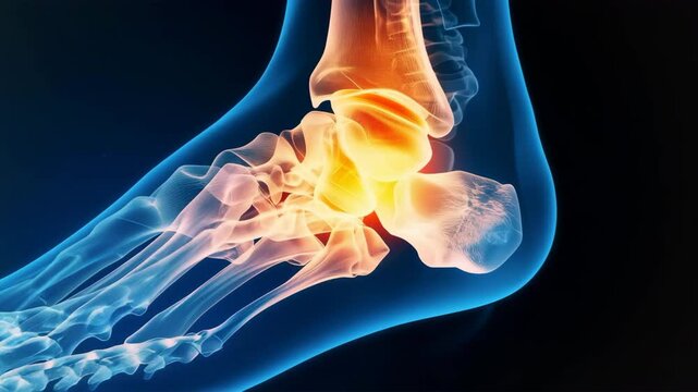 足の骨と関節を示す医療解剖イラスト