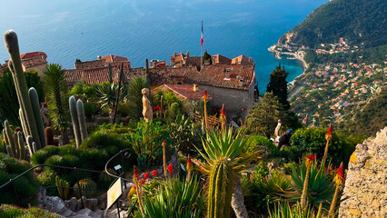 Exotic garden Jardin Exotique d'Eze in the village of Eze Provence, Alps, Cote d'Azur France February 27, 2025