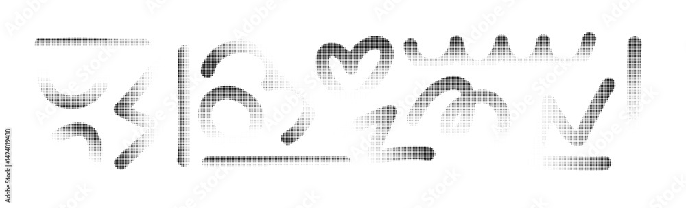 Aufkleber abstract brush pattern with dot gradient. paint spray dust effect for textured backgrounds. flat vec