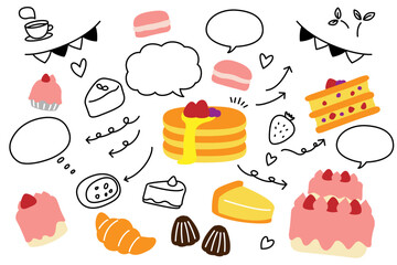 ケーキ 吹き出し 矢印 セット