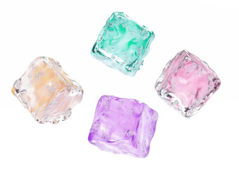 Fototapeta premium PNG Four ice cubes background floating vibrant.
