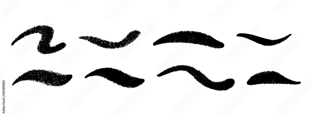 Aufkleber abstract wavy thin line. squiggle elements banner. pattern with scribble, wiggle and undulate. vecto
