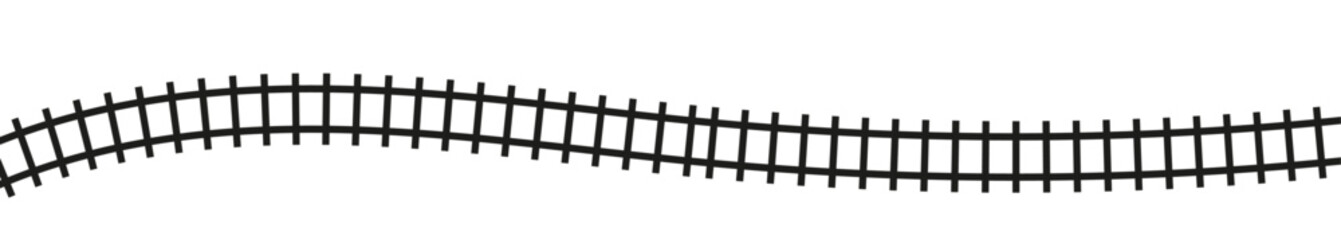 Train road top view pattern. Railway track line circle map icon. Flat vector illustration isolated on white background.