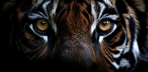 Close-up of a Tiger's Eyes