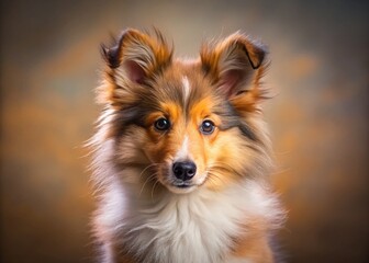 Adorable Sable Sheltie Puppy with High Depth of Field - Stock Photo