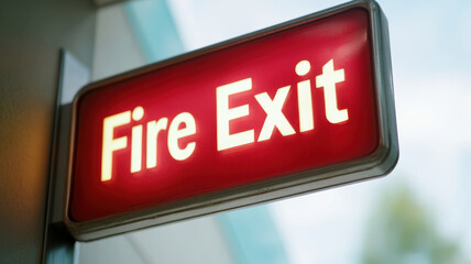 Emergency exit sign ensuring safety and compliance in public spaces for quick evacuation