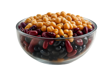 A bowl filled with assorted beans showcasing a variety of colors and textures for culinary and