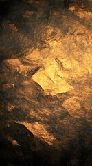 Abstract gold and black texture, resembling a rocky, mountainous surface. Ideal for backgrounds, designs, and artistic projects.