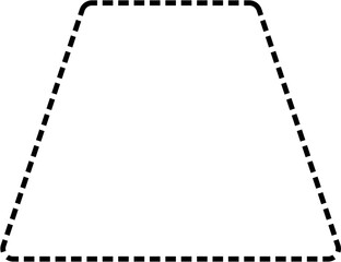 Vector abstract shapes with dashed lines for tracing practice. Ideal for kids worksheets, prewriting activities, and educational materials. Isolated on white background.