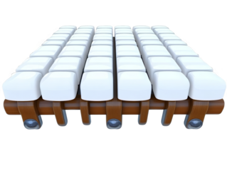 3D Render of Wooden Structure Covered In White Snow Isolated Background