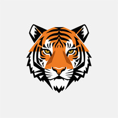 Geometric Tiger Head Illustration - Powerful and Majestic Animal Portrait