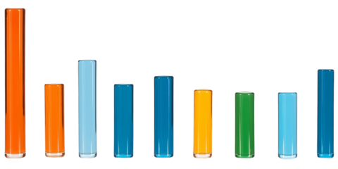 Abstract Illustration Of Colorful Bar Graph Showing Data Analysis On Transparent Background