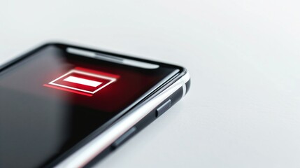 Smartphone with cracked screen showing low battery at 20 percent, symbolizing device aging and technology wear concept.