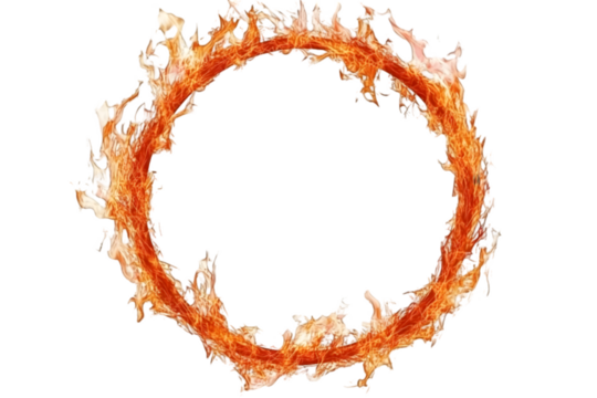 Abstract Circle Orange Water Splash Isolated Transparent Background