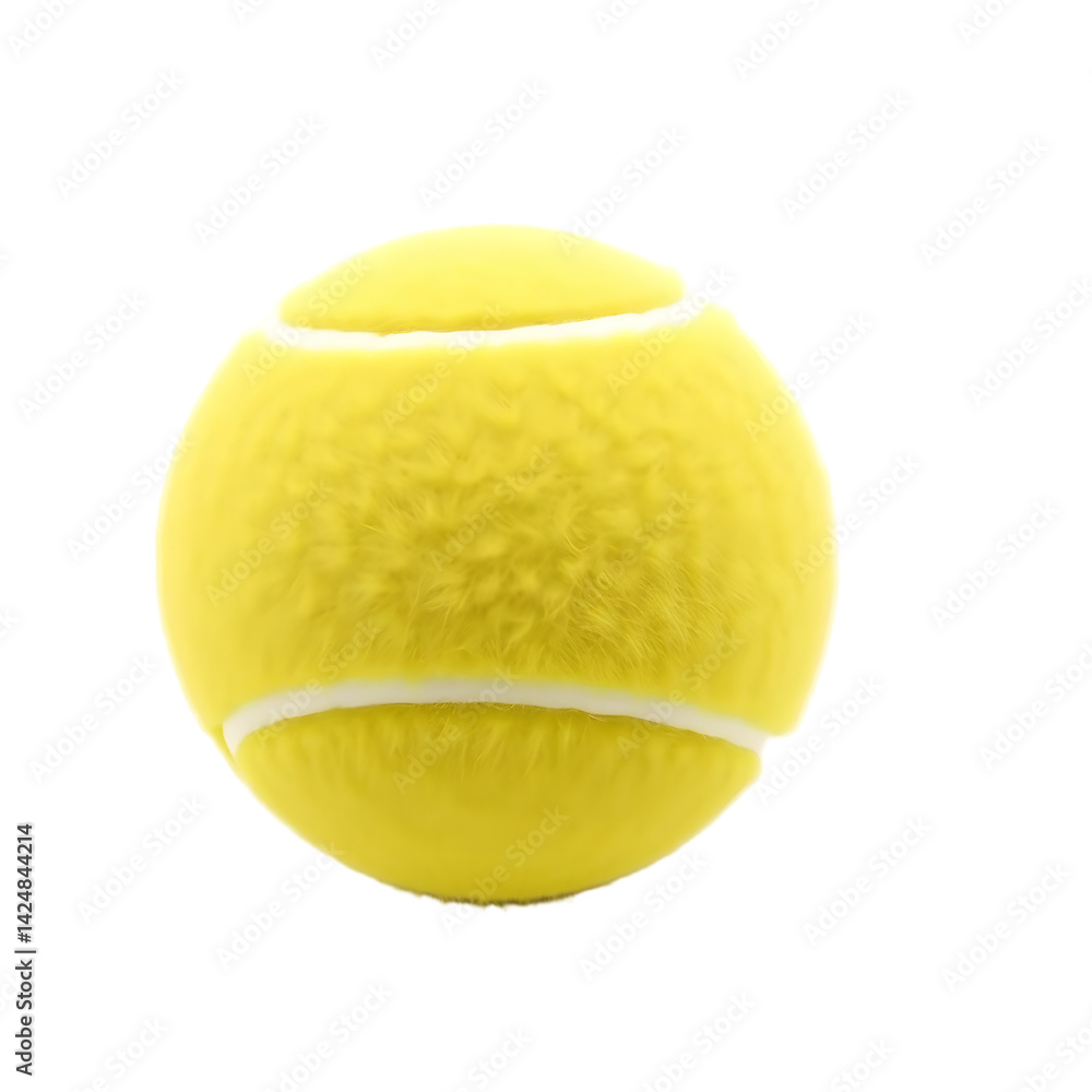 Fototapete Tennis Ball Object, A Single Item. Sport Equipment For Game Practice. Clean White Background With A Straightforward View, Perfect For Graphics. Fuzzy Surface For A Great Visual, Isolated Object.