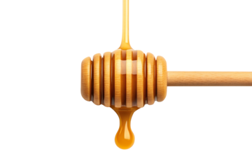 Honey Dripper with Honey Drop on a Transparent Background
