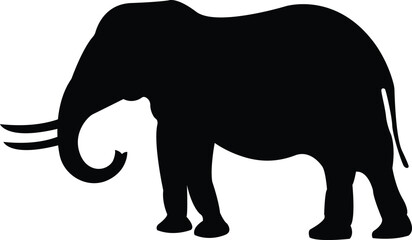 Silhouette Wild Elephant
