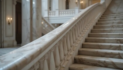 Fototapeta premium Grand Marble Staircase: Opulent Interior Design, Luxury Home