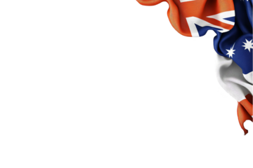 Australian Flag Corner Isolated On Black Background Illustration