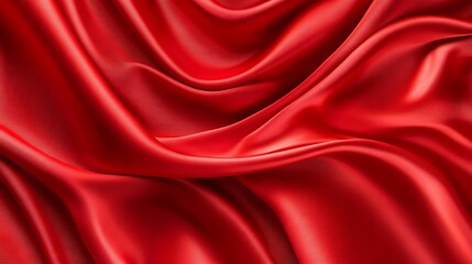 Fototapeta premium Red silk fabric folds
