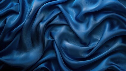 Obraz premium Blue Silk Fabric Draped with Elegance