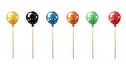 Colorful Balloon Collection Illustration with Transparent Background