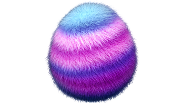 Colorful Fluffy Egg Illustration Isolated On Transparent Background - Powered by Adobe