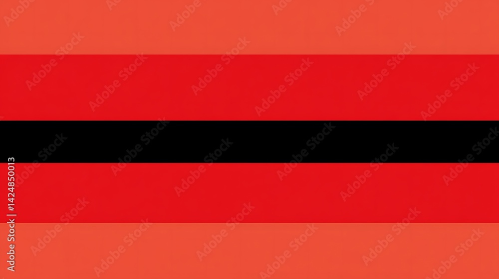 Poster abstract flat design with horizontal bands of red and black