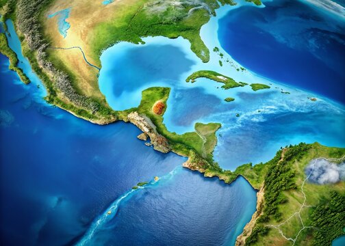 Belize Location on World Map: Aerial View of Central America