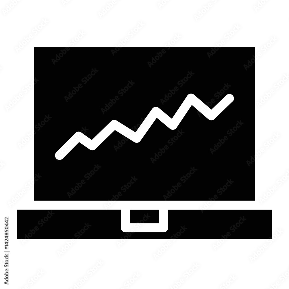 Poster chart graph report line icon