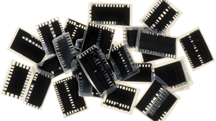 Collection Of Film Negatives On Transparent Background Photography