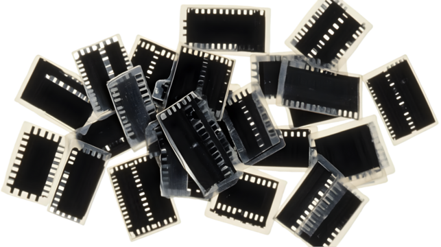 Collection Of Film Negatives On Transparent Background Photography